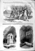 Original Old Antique Print 1844 Arrest Queen Tahitian Consul Pritchard Prison