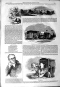 Original Old Antique Print 1844 Encampment Pitmen Northumberland Durham 19th
