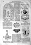 Original Old Antique Print 1844 Government School Design Wallace Rice Brig Doon