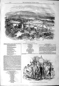 Original Old Antique Print 1844 View Grand Procession Iowa Indians Pic Victorian