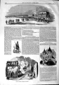 Old Antique Print 1844 Archery Meeting Yotk Church Kensall Green Irwell 19th