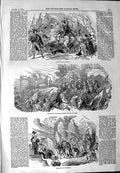 Original Old Antique Print 1844 Procession Archers Shepherds Sons Burns 19th