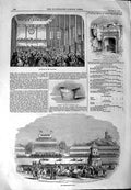 Original Old Antique Print 1844 Banquet Pavilion Burns Quaich Wolverhampto 19th