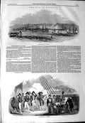 Original Old Antique Print 1844 War Morocco French Ships Tangier Bombardment