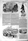 Original Old Antique Print 1844 Wilfred Festival Ripon Waterton Winfiel 19th