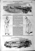 Old Antique Print 1844 Cricket Match Taylor Brighton Manchester Regatta 19th
