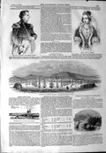 Old Antique Print 1844 Smith Queen Greece Ships Kingstown Harbour Dublin 19th