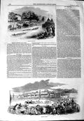Original Old Antique Print 1844 Reading Regatta Boat River Horse Race Victorian
