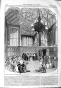 Antique Old Print 1844 Christening Prince Alfred Chapel Windsor Castle Ref.2