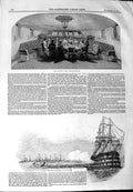 Original Old Antique Print 1844 Flag Ship Ocean Royal Yacht Nore Queen Dini 19th