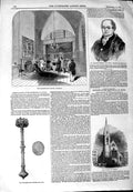 Old Antique Print 1844 Alderman Brown Chamberlain Guildhall Sceptre Seal 19th