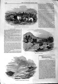 Original Old Antique Print 1844 Queen Prince Albert Falls Tummell Tulloch Hill