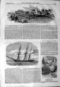 Old Antique Print 1844 Maidstone Railway Cassillis Castle Screwship Q.E.D 19th