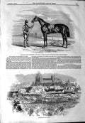 Original Old Antique Print 1844 Foigh-A-Ballagh Horse Leger Peterborough Fair