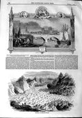 Old Antique Print 1844 Great Glacier Lauteraar View York England Bridge 19th