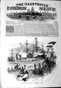 Original Old Antique Print 1844 Arrival King French Portsmouth Ships Victorian