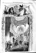 Old Antique Print 1844 Grand Staircase Windsor Castle Queen King French 19th