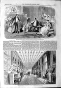 Old Antique Print 1844 Crimson Drawing Room Louis Philippe Queen Windsor 19th