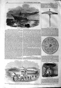 Original Old Antique Print 1844 Ship Wreck Windsor Castle Steamer Mohammed Tent