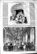 Original Old Antique Print 1844 Queen Sovereign Order Garter King French 19th