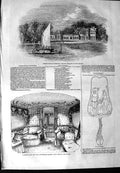 Original Old Antique Print 1844 Southampton Railway Carriage Twickenham Orleans