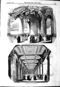 Old Antique Print 1844 New Royal Exchange Queen West Portico Ambulatory 19th