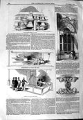 Original Old Antique Print 1844 Bells Chimes Royal Exchange Barrel Monogram