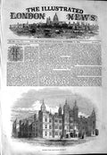 Original Old Antique Print 1844 Architecture Burghle 19th Century