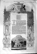 Original Old Antique Print 1844 Queen Prince Albert Burghley Lodges Victorian