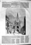 Original Old Antique Print 1844 Architecture Inner Court Burghley Victorian