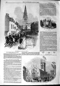 Old Antique Print 1844 Queen Procession Mary'S Stamford Michael'S Church 19th