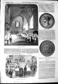 Original Old Antique Print 1844 Kitchen Burghley Wyon Royal Exchang Victorian