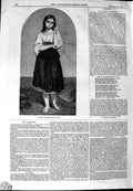 Original Old Antique Print 1844 Scene Mignon Regretting Her Country Victorian