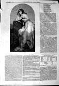 Original Old Antique Print 1844 Scene Mignon Aspiring Heaven Lady Victorian
