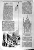 Original Old Antique Print 1844 Exterior Polling Station Booth New York America