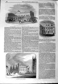 Original Old Antique Print 1844 London Brighton Railway George School Sheffield