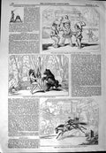 Original Old Antique Print 1844 Covent Garden Theatre Lyceum Harlequin Astley'S