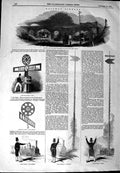 Original Old Antique Print 1844 Railway Signals Junction Great Wester Victorian