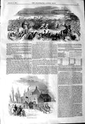 Original Old Antique Print 1845 Foot Race Hoboken New York America Sport Barne