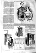 Original Old Antique Print 1845 Emperor Brazil Western Electric Telegraph 19th