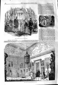 Original Old Antique Print 1845 Queen Victoria Oak Tree Stowe House Buc 19th