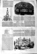 Original Old Antique Print 1845 Fireworks Buckingham Queen Bracknell Victorian