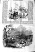 Original Old Antique Print 1845 Duke Wellington Meeting Queen Strathfieldsaye