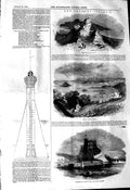 Old Antique Print 1845 Light Goodwin Gurnsey Castle Cornet Jersey Coupee 19th