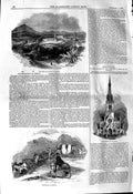 Original Old Antique Print 1845 Jalapa Mexico Church Colabah Travelling Mexico