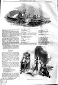 Original Old Antique Print 1845 Great Britain Steam Ship Lundy Covent Theatre