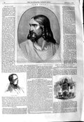 Original Old Antique Print 1845 Portrait Paul De La Riche Moot Hall Colchester