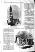 Original Old Antique Print 1845 Terra Cotta Church Bolton Bramshill House Cope