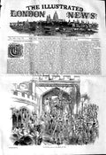 Old Antique Print 1845 Scene Queen Leaving House Lords Horses Procession 19th
