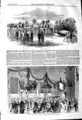 Original Old Antique Print 1845 Ox Roasted Dinner Tenantry Marquis Worcester